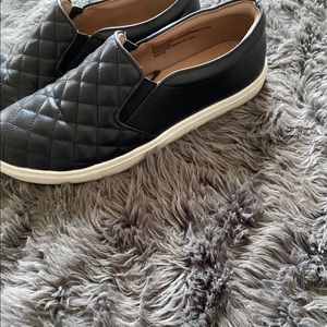 Faux Leather Quilted Sneakers